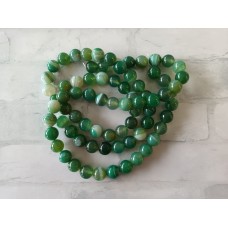 Ronde 10 - Agate naturelle rayée vert d'eau moyen (5 pces)